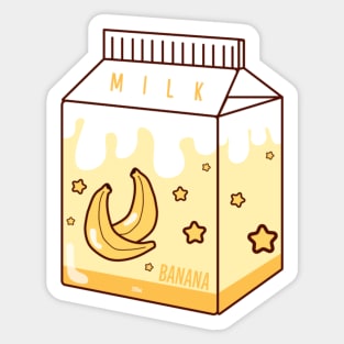 Japanese aesthetics kawaii banana milk Sticker